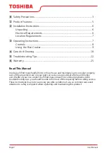 Preview for 2 page of Toshiba TRCS01 User Manual