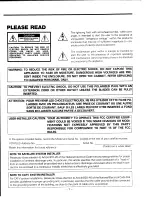 Preview for 2 page of Toshiba TRX-1520 Owner'S Manual