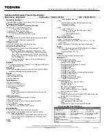 Preview for 1 page of Toshiba U405-S2918 Specifications