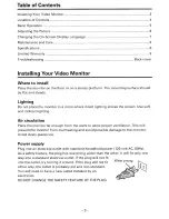 Preview for 3 page of Toshiba Video Monitor CM1310A Owner'S Manual