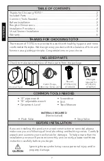 Preview for 2 page of Toto UT104E Installation Manual