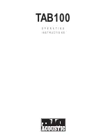 Preview for 1 page of Trace Acoustic TAB100 Operating Instructions Manual