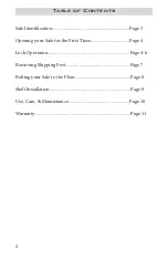 Preview for 2 page of Tracker Safe TS08-ESR-GRY Owner User And Care Manual