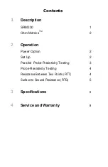 Preview for 2 page of Transforming Technologies Ohm Metrics SRM330 Instruction Manual