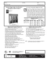 Traulsen G32000 Specification Sheet preview