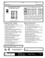 Traulsen RCV232WUT-FHS Specification Sheet preview