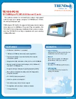 Preview for 1 page of TRENDnet TE100-PC16 Specifications