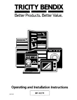 Tricity Bendix BF 412 W Operating And Installation Instructions preview