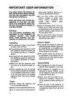 Preview for 2 page of Tricity Bendix CDW012 Operating And Installation Instructions