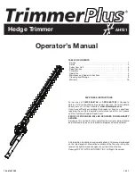 TrimmerPlus AH721 Operator'S Manual preview