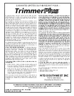 Preview for 24 page of TrimmerPlus Plus BV720R Operator'S Manual