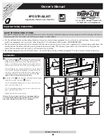 Tripp Lite Adjustable Rackmount Shelf Kit 4POSTRAILKIT Owner'S Manual preview