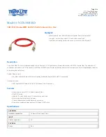 Tripp Lite N320-10M-RD Specification Sheet preview