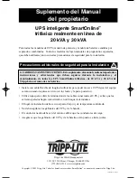 Preview for 2 page of Tripp Lite SmartOnline Intelligent True On-Line UPS System Owner'S Manual Addendum