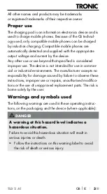 Preview for 6 page of Tronic 398128 2107 Operating Instructions Manual