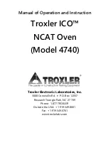 Preview for 1 page of Troxler ICO 4740 Manual Of Operation And Instruction