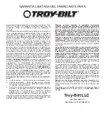 Preview for 48 page of Troy-Bild TB144 Operator'S Manual