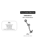 Preview for 1 page of Troy Custom Detectors SHADOW X3 Owner'S Instruction Manual