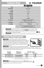 Preview for 3 page of Truper ESMA-4-1/2A9 Manual