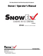 Trynex SnowEx SP-65 Owner'S/Operator'S Manual preview