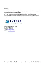 Preview for 3 page of Tzora EasyTravel Elite User Manual