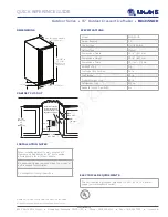 Preview for 2 page of U-Line Outdoor Series Quick Reference Manual