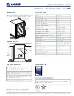 Preview for 2 page of U-Line U-1224BEVS-00A Quick Reference Manual