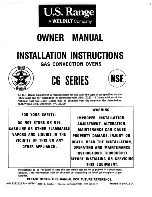 U.S. Range CG Series Owner'S Manual And Installation Instructions preview