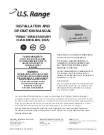 U.S. Range "REGAL"SERIES RADIANT CHAR-BROILERS Installation And Operation Manual preview