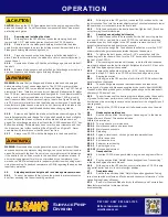 Preview for 8 page of U.S.SAWS CC - Series Operating Manual