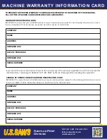 Preview for 18 page of U.S.SAWS Mark III Dust Buggy Operating Manual