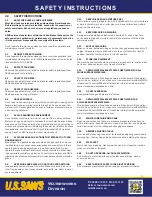 Preview for 4 page of U.S.SAWS Valve Exerciser Operating Manual