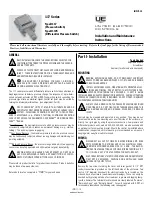 Preview for 1 page of UE 117 Series Installation And Maintenance Instructions