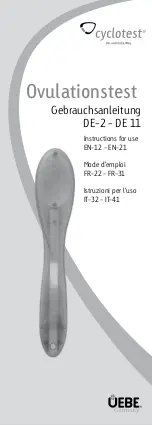 Preview for 1 page of uebe cyclotest 9030 Instructions For Use Manual