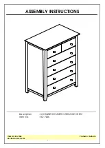 Preview for 1 page of Unfinished Furniture of Wilmington BD-7006 Assembly Instructions
