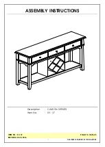 Preview for 1 page of Unfinished Furniture of Wilmington CANYON SV-37 Assembly Instructions Manual