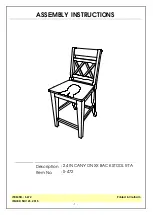 Unfinished Furniture of Wilmington CANYON XX S-472 Assembly Instructions preview