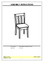 Preview for 1 page of Unfinished Furniture of Wilmington SAN REMO CC-105 Assembly Instructions