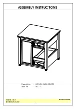 Preview for 1 page of Unfinished Furniture of Wilmington WC-7 Assembly Instructions Manual