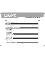 Preview for 3 page of UNI-T UT209 Operating Manual