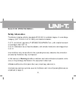 Preview for 6 page of UNI-T UT209 Operating Manual