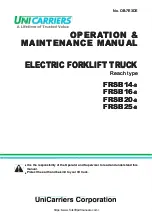 UniCarriers FRSB14-8 Operation & Maintenance Manual preview