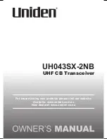 Uniden UH043SX-2NB Owner'S Manual preview