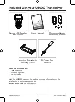 Preview for 7 page of Uniden UH6060 Owner'S Manual