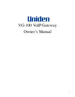 Preview for 1 page of Uniden VG-100 Owner'S Manual