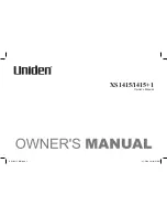 Uniden XS1415/1415+1 Owner'S Manual preview