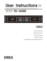 Unika TD-14000 User Instructions preview