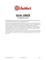 Preview for 3 page of Uninet iColor 300 series User Manual