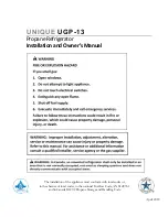 Preview for 2 page of Unique UGP 13 Owner'S Manual