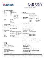 Preview for 2 page of Unitech MR550 Specifications